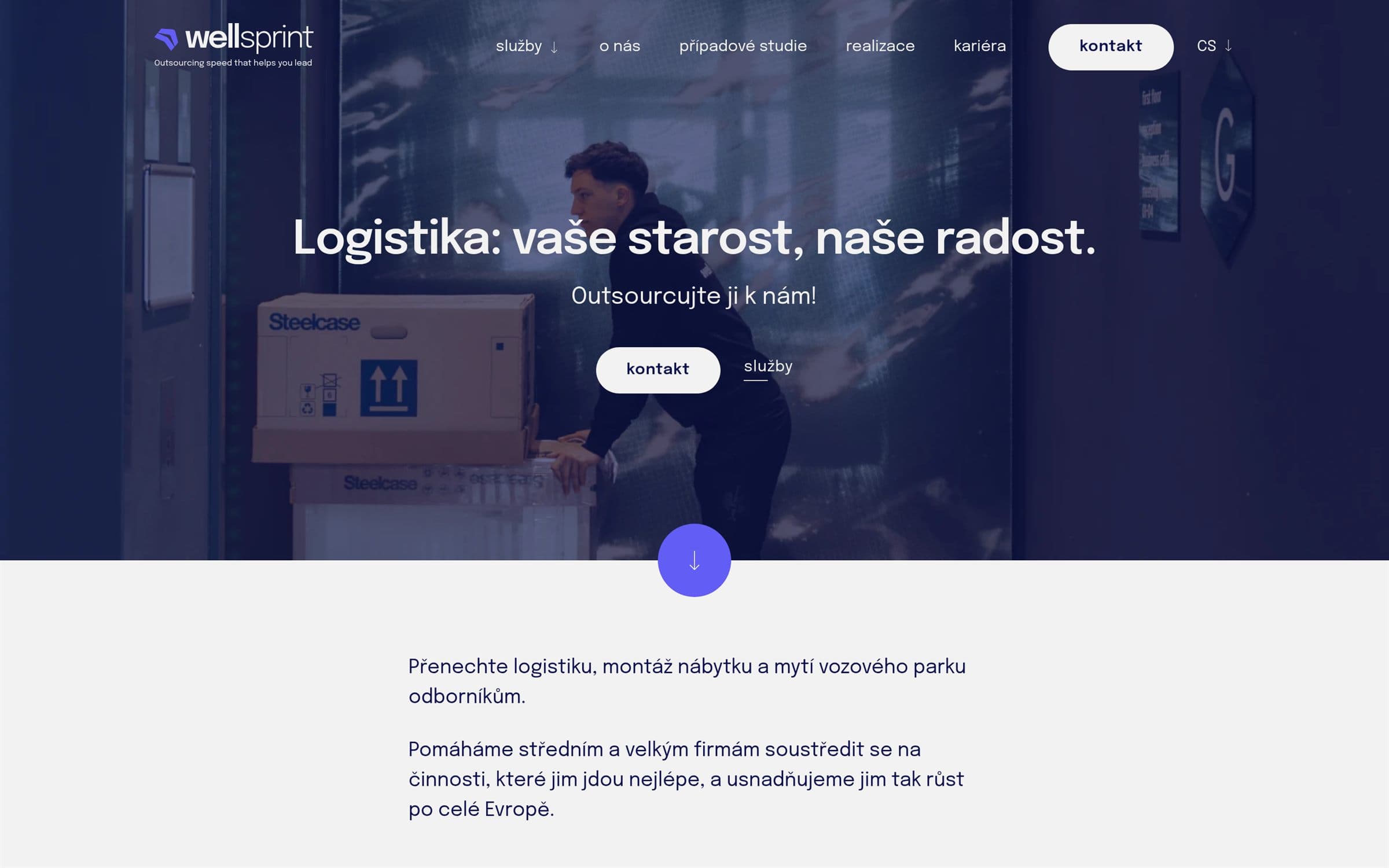 Web Wellsprint postavený studiem Squell